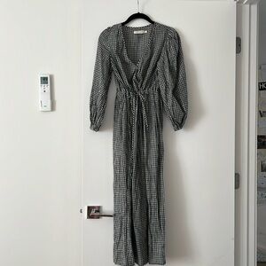 Christy Dawn - The Saunders Dress - Gingham Long Sleeve Wrap Maxi Dress